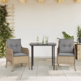 3-piece garden dining set with beige synthetic rattan cushions by , Garden sets - Ref: Foro24-3211976, Price: 298,99 €, Disco...