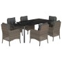 Set comedor jardín 7 pzas y cojines ratán sintético gris de , Conjuntos de jardín - Ref: Foro24-3211960, Precio: 866,95 €, De...