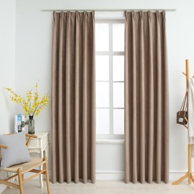 Verdunkelungsvorhänge mit Haken 2 Stück Taupe 140x225 cm von vidaXL, Vorhänge und Gardinen - Ref: Foro24-134480, Preis: 37,21...