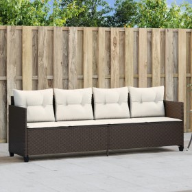 Lounger with brown synthetic rattan cushions by , Loungers - Ref: Foro24-368327, Price: 207,99 €, Discount: %