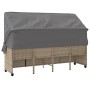 Sun lounger with hood and beige synthetic rattan cushions by , Loungers - Ref: Foro24-368338, Price: 248,87 €, Discount: %