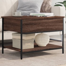 Oak brown metal engineered wood coffee table 70x50x50 cm by , Coffee table - Ref: Foro24-845345, Price: 52,99 €, Discount: %