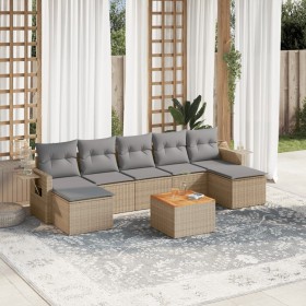 Gartensofa-Set mit beigem Kissenmix, 8-teilig aus PE-Rattan von , Gartensets - Ref: Foro24-3257025, Preis: 545,35 €, Rabatt: %