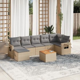 Gartensofa-Set mit beigem Kissenmix, 8-teilig aus PE-Rattan von , Gartensets - Ref: Foro24-3257004, Preis: 570,85 €, Rabatt: %