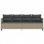 Sun lounger with light gray synthetic rattan cushions by , Loungers - Ref: Foro24-368331, Price: 207,95 €, Discount: %