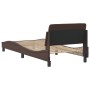 Bed frame with headboard brown synthetic leather 90x200cm by , Beds and slatted bases - Ref: Foro24-373120, Price: 115,26 €, ...