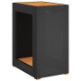 Mesa auxiliar jardín tapa madera ratán PE negro 60x40x75 cm de , Mesas de jardín - Ref: Foro24-366303, Precio: 81,93 €, Descu...