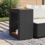 Garden side table with black PE rattan wood top 60x40x75 cm by , Garden tables - Ref: Foro24-366303, Price: 81,98 €, Discount: %