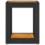 Mesa auxiliar jardín tapa madera ratán PE negro 60x40x75 cm de , Mesas de jardín - Ref: Foro24-366303, Precio: 81,93 €, Descu...