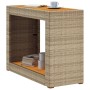 Garden side table with beige PE rattan wood top 100x40x75 cm by , Garden tables - Ref: Foro24-366308, Price: 111,86 €, Discou...