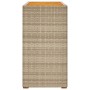 Mesa auxiliar jardín tapa madera ratán PE beige 100x40x75 cm de , Mesas de jardín - Ref: Foro24-366308, Precio: 111,99 €, Des...