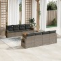 9-piece garden furniture set and gray synthetic rattan cushions by , Modular outdoor sofas - Ref: Foro24-3224485, Price: 632,...