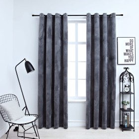 Blackout curtains rings 2 pcs anthracite velvet 140x245 cm by vidaXL, Curtains and curtains - Ref: Foro24-134498, Price: 44,2...