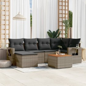 7-piece garden sofa set with gray PE rattan cushions by , Modular outdoor sofas - Ref: Foro24-3224667, Price: 438,00 €, Disco...