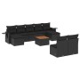 Gartensofa-Set 10-teilig mit schwarzen synthetischen Rattankissen von , Modulare Sofas für den Außenbereich - Ref: Foro24-322...