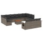 Set de sofás de jardín 14 pzas con cojines ratán sintético gris de , Sofás modulares de exterior - Ref: Foro24-3224807, Preci...