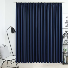 Cortina opaca con ganchos azul 290x245 cm de vidaXL, Cortinas y visillos - Ref: Foro24-134457, Precio: 31,91 €, Descuento: %