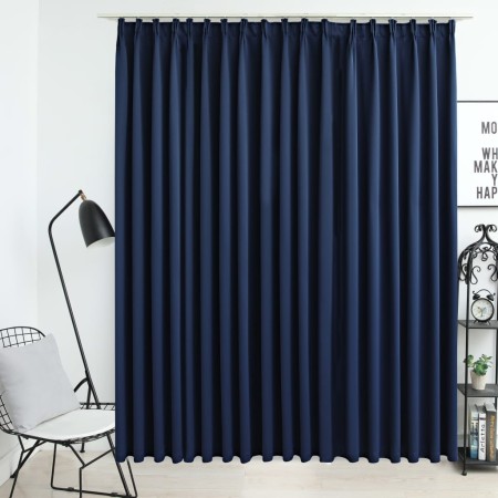 Cortina opaca con ganchos azul 290x245 cm de vidaXL, Cortinas y visillos - Ref: Foro24-134457, Precio: 31,99 €, Descuento: %