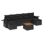 8-teiliges Gartensofa-Set und schwarze synthetische Rattankissen von , Modulare Sofas für den Außenbereich - Ref: Foro24-3224...