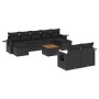 Gartensofa-Set 10-teilig mit schwarzen synthetischen Rattankissen von , Modulare Sofas für den Außenbereich - Ref: Foro24-322...