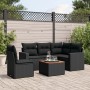 6-teiliges Gartensofa-Set und schwarze synthetische Rattankissen von , Gartensets - Ref: Foro24-3256454, Preis: 410,42 €, Rab...