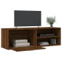 Mueble de TV madera de ingeniería marrón roble 120x34x37 cm de , Muebles TV - Ref: Foro24-833550, Precio: 53,00 €, Descuento: %