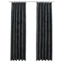 Blackout curtains and hooks 2 pcs anthracite velvet 140x175cm by vidaXL, Curtains and curtains - Ref: Foro24-134500, Price: 3...