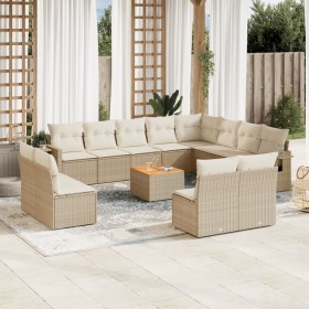 Gartensofa-Set mit Kissen, 13-teilig, beiges synthetisches Rattan von , Gartensets - Ref: Foro24-3257143, Preis: 966,62 €, Ra...