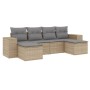 Garden sofa set with cushions 6 pieces beige synthetic rattan by , Garden sets - Ref: Foro24-3255256, Price: 450,98 €, Discou...