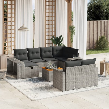 11-piece garden sofa set and gray synthetic rattan cushions by , Garden sets - Ref: Foro24-3266260, Price: 651,99 €, Discount: %