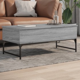 Mesa de centro madera ingeniería metal gris Sonoma 100x50x40 cm de , Mesas de centro - Ref: Foro24-845379, Precio: 76,23 €, D...