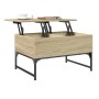 Mesa de centro madera ingeniería metal roble Sonoma 70x50x40 cm de , Mesas de centro - Ref: Foro24-845372, Precio: 63,77 €, D...