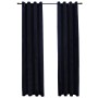 Blackout curtains with rings 2 pcs black velvet 140x225 cm by vidaXL, Curtains and curtains - Ref: Foro24-134489, Price: 41,8...