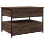 Mesa de centro madera ingeniería metal marrón roble 70x50x50 cm de , Mesas de centro - Ref: Foro24-845385, Precio: 93,05 €, D...