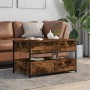 Oak brown metal engineered wood coffee table 70x50x50 cm by , Coffee table - Ref: Foro24-845385, Price: 93,18 €, Discount: %