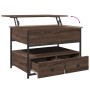 Oak brown metal engineered wood coffee table 70x50x50 cm by , Coffee table - Ref: Foro24-845385, Price: 93,18 €, Discount: %