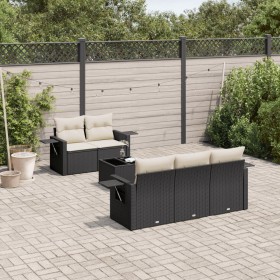 6-teiliges Gartensofa-Set und schwarze synthetische Rattankissen von , Gartensets - Ref: Foro24-3219895, Preis: 443,07 €, Rab...