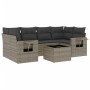 7-piece garden sofa set with gray PE rattan cushions by , Garden sets - Ref: Foro24-3219919, Price: 491,19 €, Discount: %