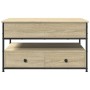 Mesa de centro madera ingeniería metal roble Sonoma 85x50x50 cm de , Mesas de centro - Ref: Foro24-845387, Precio: 97,99 €, D...