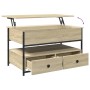 Mesa de centro madera ingeniería metal roble Sonoma 85x50x50 cm de , Mesas de centro - Ref: Foro24-845387, Precio: 97,99 €, D...