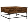 Mesa de centro madera ingeniería y metal roble humo 80x80x45 cm de , Mesas de centro - Ref: Foro24-845403, Precio: 78,46 €, D...