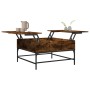 Mesa de centro madera ingeniería y metal roble humo 80x80x45 cm de , Mesas de centro - Ref: Foro24-845403, Precio: 78,46 €, D...