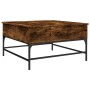 Mesa de centro madera ingeniería y metal roble humo 80x80x45 cm de , Mesas de centro - Ref: Foro24-845403, Precio: 78,46 €, D...