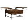 Mesa de centro madera ingeniería y metal roble humo 80x80x45 cm de , Mesas de centro - Ref: Foro24-845403, Precio: 78,46 €, D...