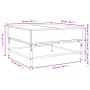 Mesa de centro madera ingeniería y metal roble humo 80x80x45 cm de , Mesas de centro - Ref: Foro24-845403, Precio: 78,46 €, D...