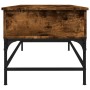 Engineered wood coffee table metal smoke oak 100x50x45 cm by , Coffee table - Ref: Foro24-845398, Price: 64,99 €, Discount: %