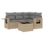 Garden sofa set with cushions 5 pieces beige synthetic rattan by , Garden sets - Ref: Foro24-3220118, Price: 368,76 €, Discou...