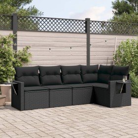 5-teiliges Gartenmöbel-Set und schwarze synthetische Rattankissen von , Gartensets - Ref: Foro24-3220124, Preis: 341,75 €, Ra...