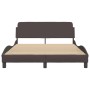 Bed frame with headboard in brown fabric 140x200 cm by , Beds and slatted bases - Ref: Foro24-373188, Price: 138,85 €, Discou...