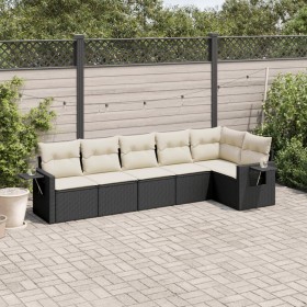 6-piece garden sofa set and black synthetic rattan cushions by , Garden sets - Ref: Foro24-3220185, Price: 413,28 €, Discount: %